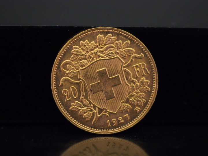 Pièce de 20 Francs suisse or, 1927-B.  FRAIS ACHETEURS 5% TTC.   