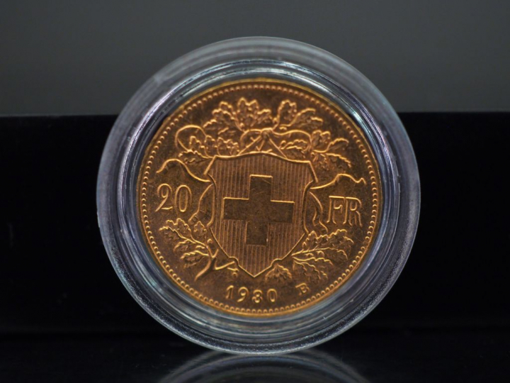 Pièce de 20 Francs suisse or, 1980-B. FRAIS ACHETEURS 5% TTC.   