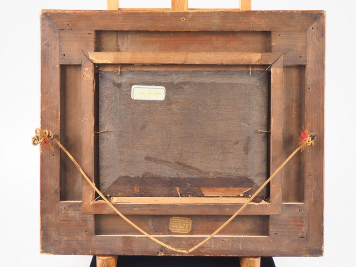 ROSA DE TIVOLI (attribuée à). "Paysage animé aux animaux" Huile sur pa