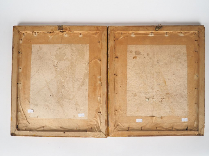 Paire de gravures en noir fin XVIIIème.  "Diderot et d'Alembert"  dans