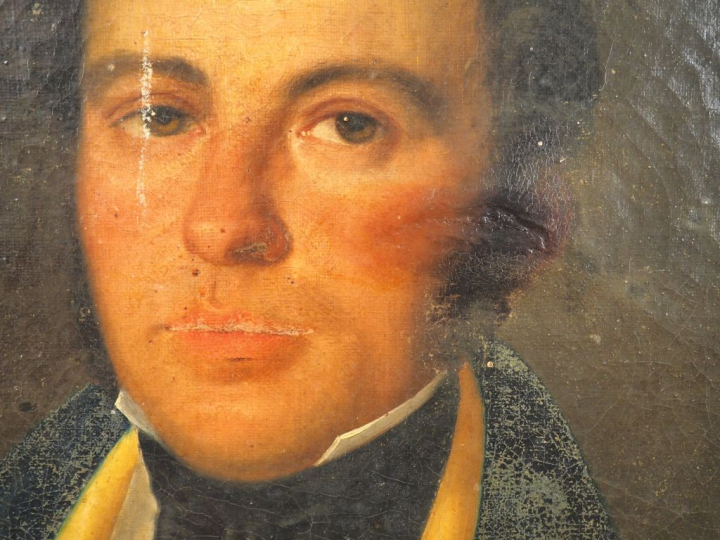 Ecole française début XIXème. "portrait d'homme"  Huile sur toile  Dim