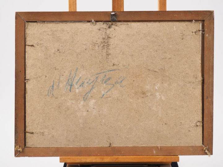 Ecole française XIXème.  "Marine"  Paire d'huiles sur carton  Dim. 34 