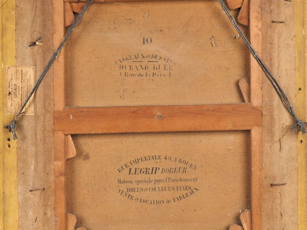 Ecole française XIXème.  "l'annonciation" Huile sur toile  Dim. 53 x 4