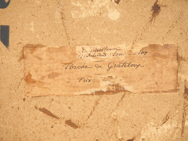 E. GAUTHERON. "Porche de Grateloud" Aquarelle, signée en bas à droite 