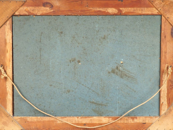 PASCAL JULES. "Conversation" Aquarelle, signée en bas à droite Dim. 29