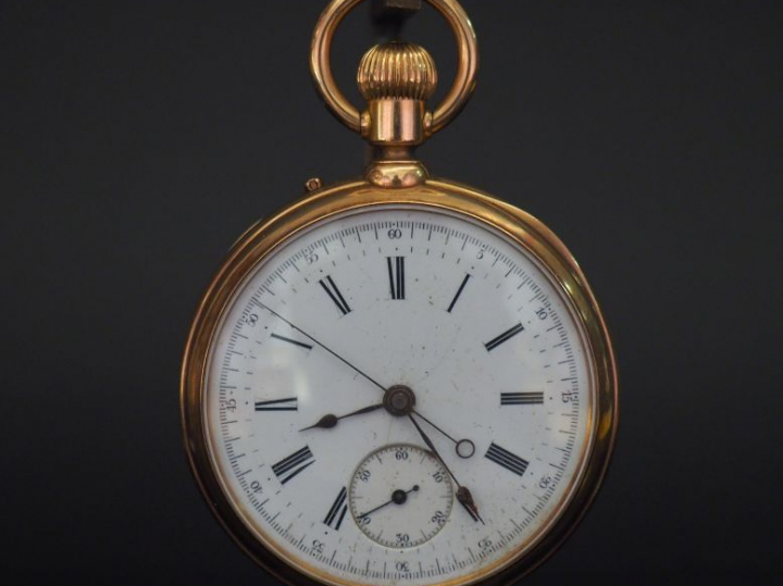 ZENTLER Frères, Genève Montre de gousset en or jaune.  Cadran à chiffr