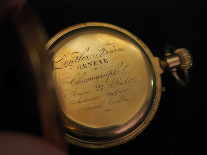 ZENTLER Frères, Genève Montre de gousset en or jaune.  Cadran à chiffr