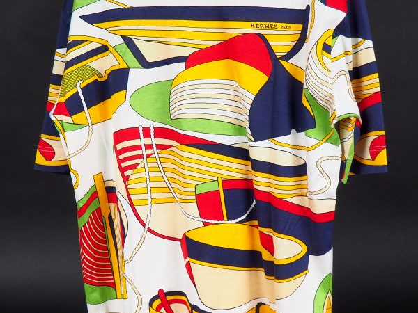 HERMES T-shirt modèle "Thalassa". Taille L.