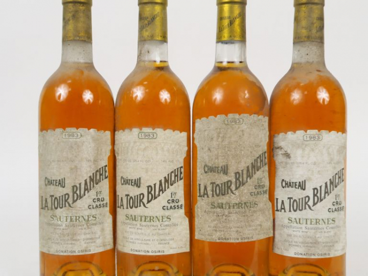 4 BOUTEILLES CHÂTEAU LA TOUR BLANCHE 1er CC SAUTERNES - 1983 - ES