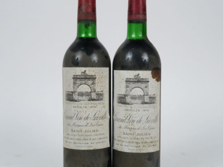2 BOUTEILLES CHÂTEAU LEOVILLE LAS CASES GCC ST JULIEN - 1979 - LB/ES/1