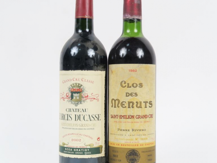 2 BOUTEILLES GCC ST EMILION : 1 CLOS DES MENUTS 1982 LB - 1 CHÂTEAU LA