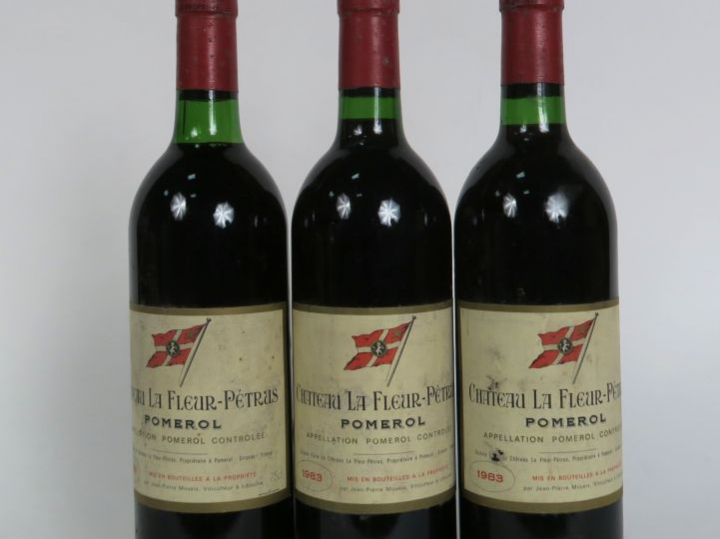 3 BOUTEILLES CHÂTEAU LA FLEUR PETRUS POMEROL - 1983 - 1 BG/ELS
