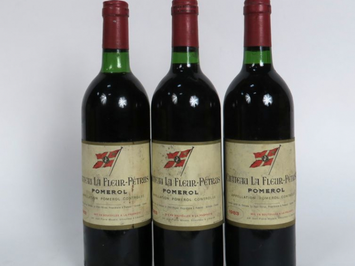 3 BOUTEILLES CHÂTEAU LA FLEUR PETRUS POMEROL - 1983 - 1 BG/ELS