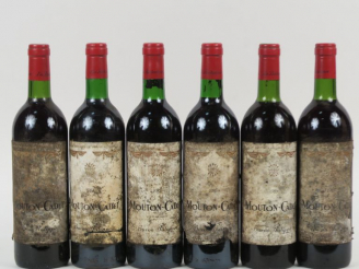 Vente aux enchères 6 BOUTEILLES MOUTON CADET BORDEAUX SUPERIEUR - 1983 - BG/ET