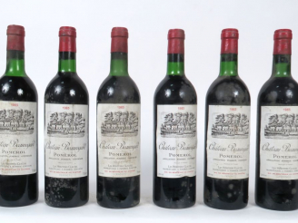 Vente aux enchères 6 BOUTEILLES CHÂTEAU BEAUREGARD POMEROL - 1983 - 2 BG/3 LB