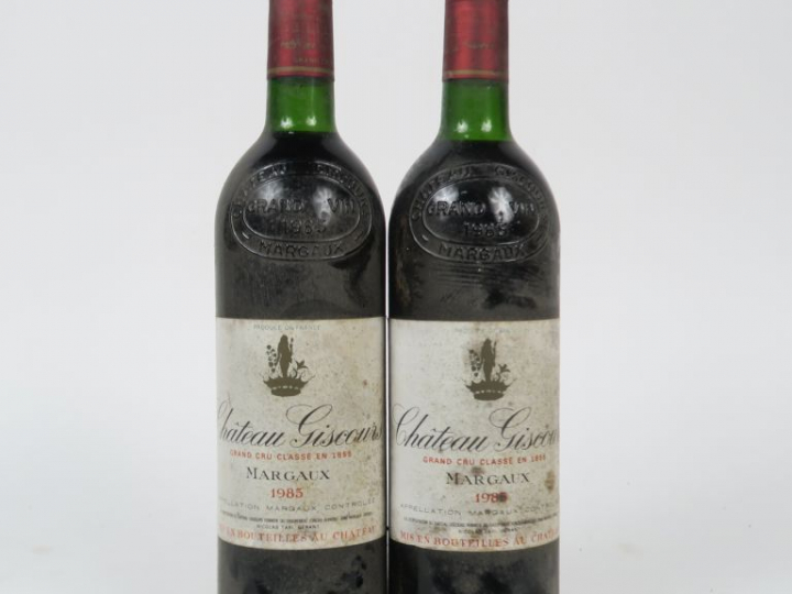 2 BOUTEILLES  CHÂTEAU GISCOURS GCC MARGAUX - 1985 - LB/1 ET/1 ELS