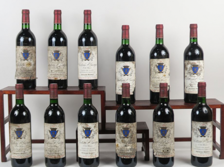 12 BOUTEILLES CHÂTEAU ST GEORGES GCC ST EMILION - 1985 - BG/ET