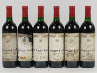 Vente aux enchères 6 BOUTEILLES MOUTON CADET BORDEAUX SUPERIEUR - 1987 - BG/ELA