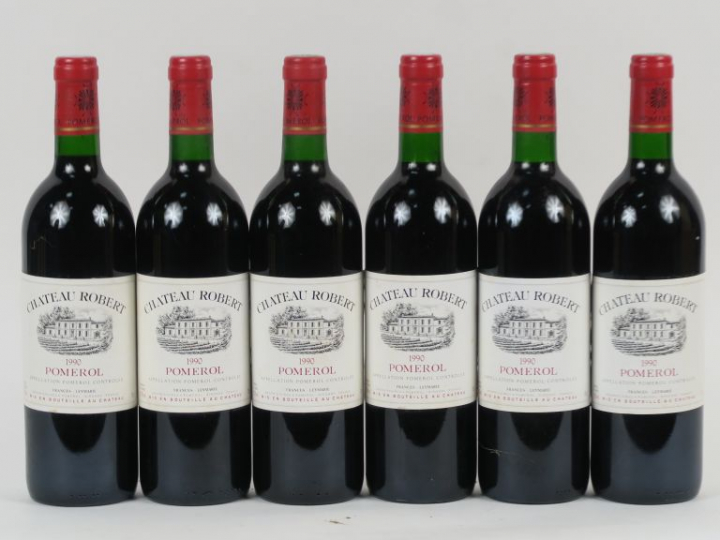 6 BOUTEILLES CHÂTEAU ROBERT POMEROL - 1990 - BG