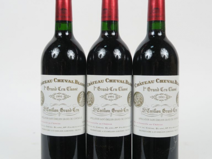 3 BOUTEILLES CHÂTEAU CHEVAL BLANC 1er GCC ST EMILION - 1993