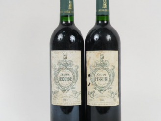 Vente aux enchères 2 BOUTEILLES CHÂTEAU FERRIERE GCC MARGAUX : 1 de 1994/1 de 1995/ELA