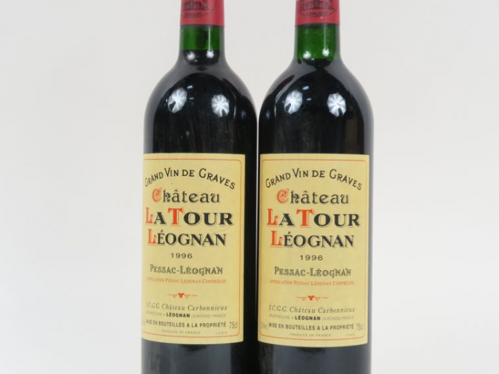 2 BOUTEILLES CHÂTEAU LA TOUR LEOGNAN GRAVES - 1996 - BG
