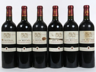 Vente aux enchères 6 BOUTEILLES CHÂTEAU LES MOINES GC SAINT EMILION - 2003 - 2 ET/3 ETLT
