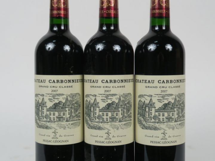 3 BOUTEILLES CHÂTEAU CARBONNIEUX GCC GRAVES - 2007