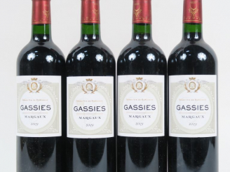 Vente aux enchères 4 BOUTEILLES GASSIES MARGAUX - 2009