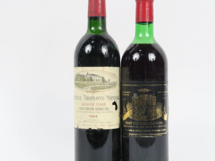 2 BOUTEILLES GCC ST EMILION : 1 CHÂTEAU TROPLONG MONDOT 1984 LB - 1 CH