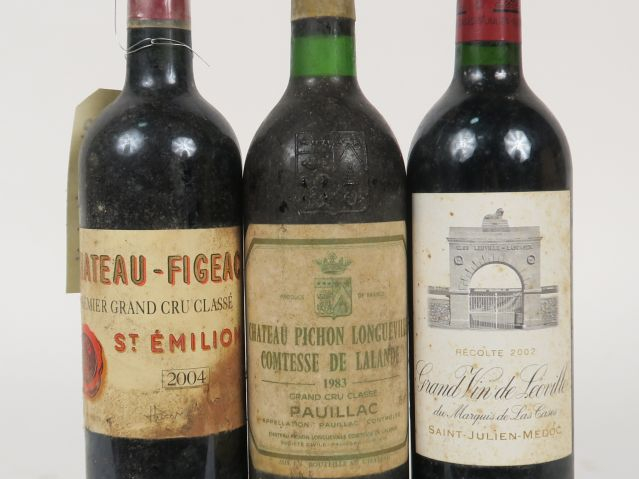 3 BOUTEILLES : 1 CHÂTEAU FIGEAC 1er GCC ST EMILION 2004 EA - 1 CHÂTEAU
