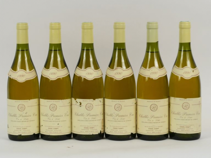 6 BOUTEILLES CHABLIS 1er CRU 'CÔTE DE LÉCHET' DANIEL DAMPT - 1990