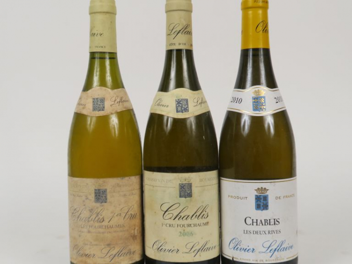 3 BOUTEILLES CHABLIS OLIVIER LEFLAIVE : 1 LES FOURCHAUMES 2001 ES/ET/E