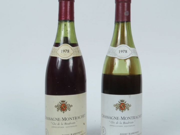 2 BOUTEILLES CHASSAGNE MONTRACHET 'CLOS DE BOUDRIOTTE' RAMONET - 1978 
