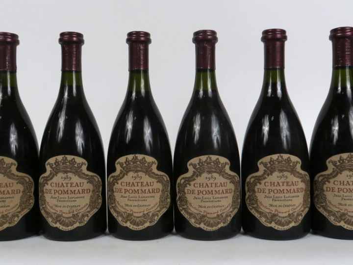 6 BOUTEILLES CHÂTEAU DE POMMARD - 1989 - 3 à 3 CM