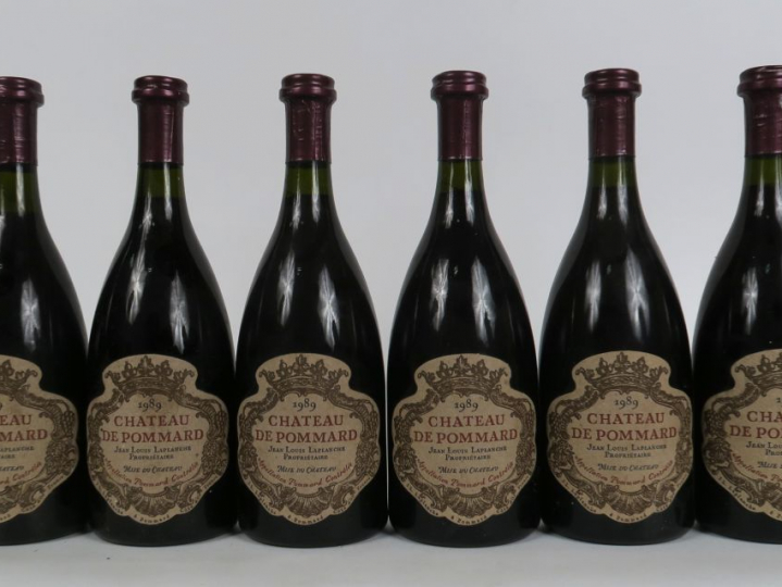 6 BOUTEILLES CHÂTEAU DE POMMARD - 1989 - 1 à 2,5 CM