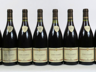Vente aux enchères 8 BOUTEILLES GEVREY CHAMBERTIN MOMMESSIN - 1998 - 1 à 2 CM/1 ES