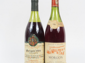 Vente aux enchères 2 BOUTEILLES MORGON : 1 'CÔTE DU PY' LOUIS DESVIGNES 1983 6,5 CM - 1  
