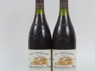 Vente aux enchères 2 BOUTEILLES CHÂTEAUNEUF DU PAPE 'LOU PATACAIAU' ANDRE GIRARD - 1988