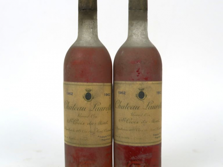 2 BOUTEILLES CHÂTEAU LAURETTE STE CROIX DU MONT - 1962 - 1 MEP/1 MEP-H