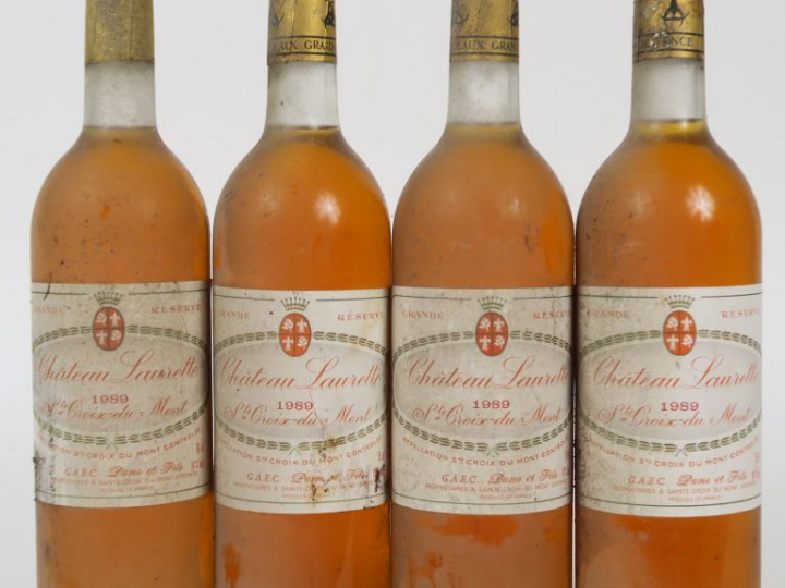 4 BOUTEILLES CHÂTEAU LAURETTE STE CROIX DU MONT - 1989 - BG