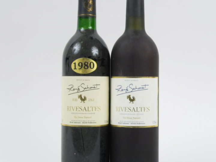 2 BOUTEILLES RIVESALTES RENÉ SABONET : 1 de 1980 - 1 NM