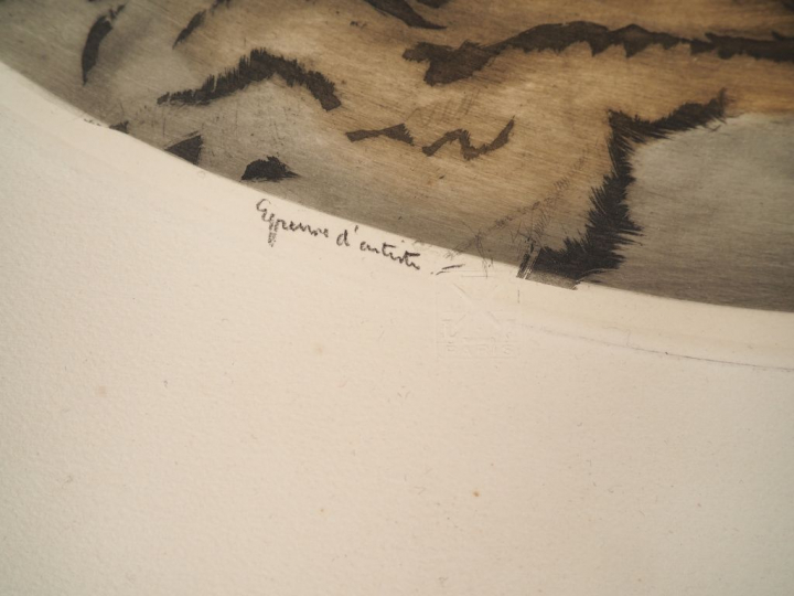 Louis ICART. Eau forte en couleurs, contresignée Dim. 43 x 53 cm