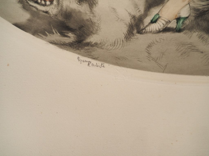 Louis ICART. Eau forte en couleurs, contresignée Dim. 43 x 53 cm