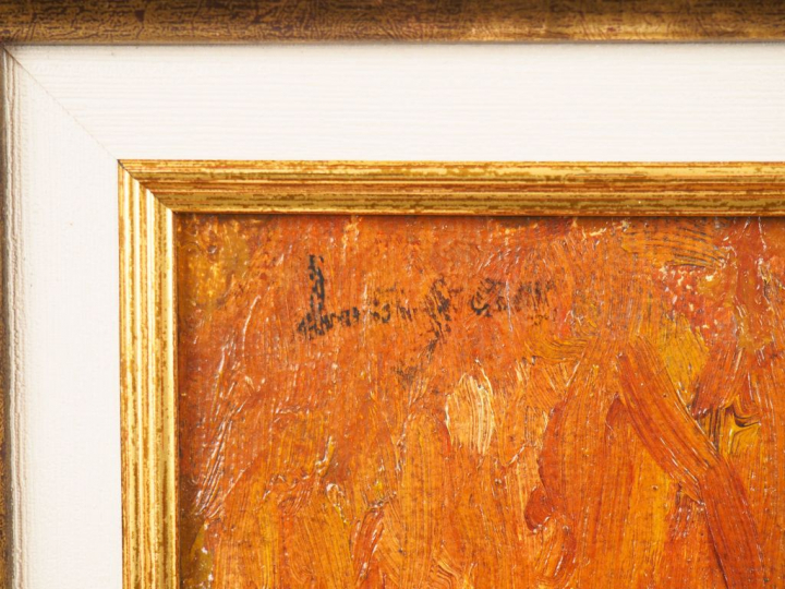 Celso LAGAR. "le cheval" Huile sur toile, marouflée sur carton signée 