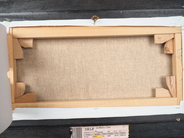 Bernard LOUEDIN. "la pêcherie".  Huile sur toile, signée en bas à droi