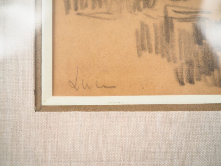 Maximilien LUCE. "paysage" Dessin au crayon, signé en bas à gauche Dim