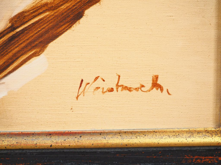 WEISBUCH. "le violoniste". Huile sur toile, signée