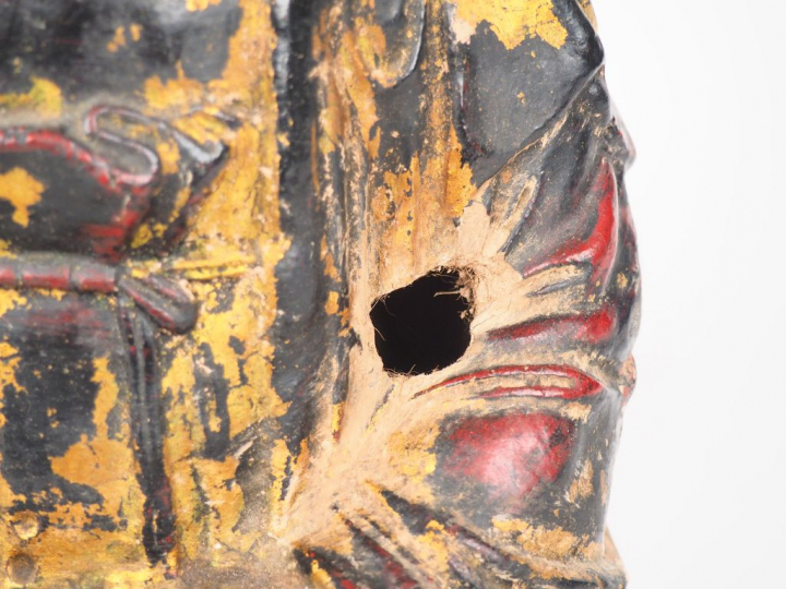 Chine, fin de l’époque Ming,  Grand bouddha en stuc assis en méditatio