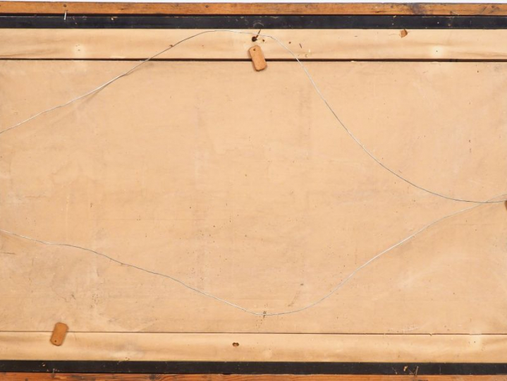 Japon, vers 1900,  Une tenture sur soie contrecollée sur papier à déco